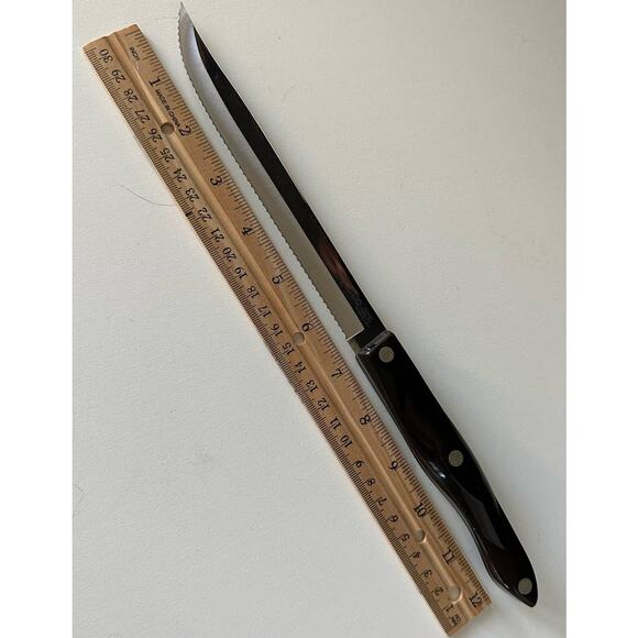 Cutco Knife #1729 REFURBISHED Brown Swirl Handle Petite Carver 6 3/4" Blade - Picture 5 of 13